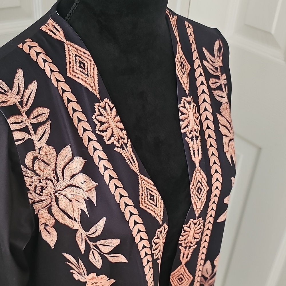NWOT Zagros Lightweight Retro Long Sleeved Open Paisley Cardigan Small - Picture 8 of 12